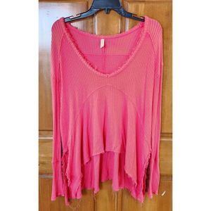 Free People waffle knit slouchy shirt size xs